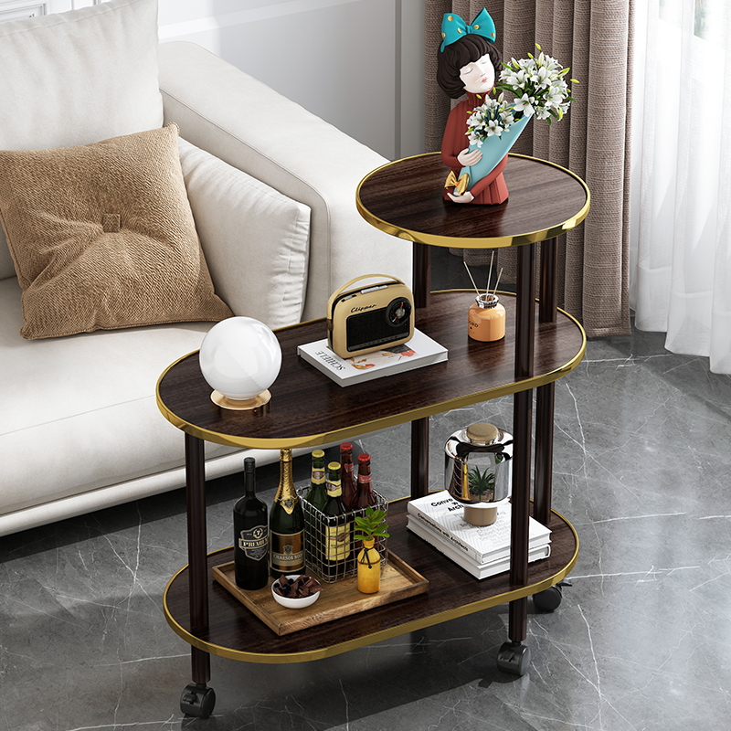 防岩板边几落地带轮可移动角几轻奢沙发边几置物架简易茶几置物架