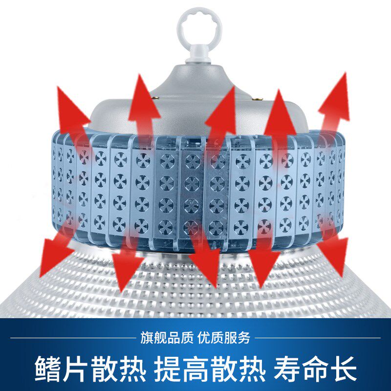 超亮led工矿灯仓库工厂房照明灯100Ew200瓦大功率车间吊灯罩鳍片