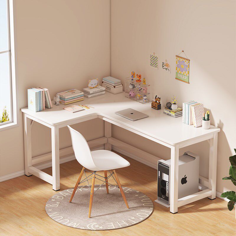 转角书桌书架一体L型学生家用学习桌卧室拐角带洞洞板白色电脑桌,住宅家具,转角桌,淘宝优惠券,粉丝福利购,淘宝优惠卷