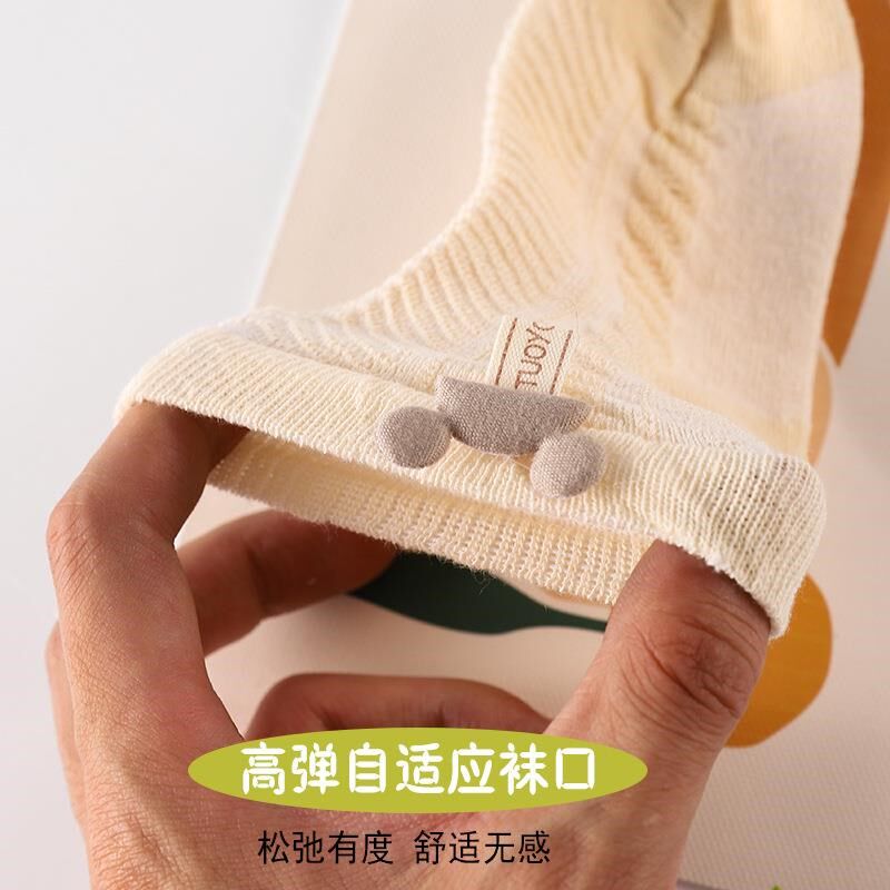 新生儿袜子宝宝儿童夏季防蚊薄款婴幼儿无骨超萌可爱中筒短袜