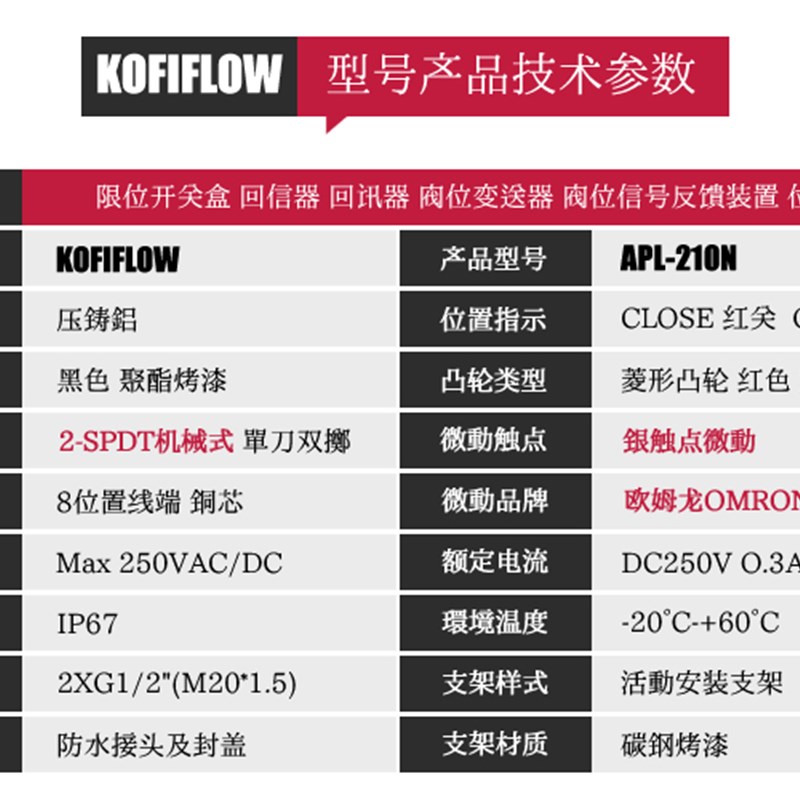 新品APL-210N阀门限位开关盒配进口微动开关V-152-1C25不锈钢支架