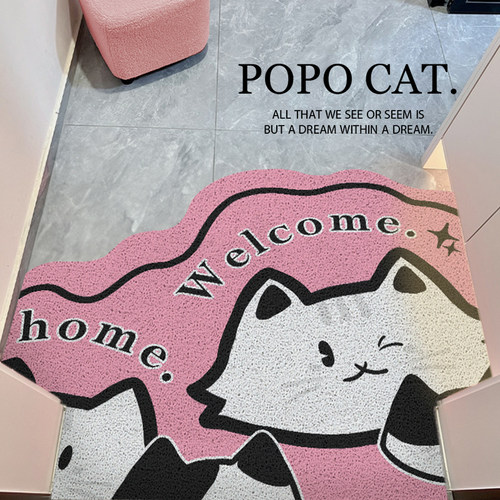 猫咪入户门地垫玄关进门耐脏pvc脚垫家用防滑入户门垫大门口地毯