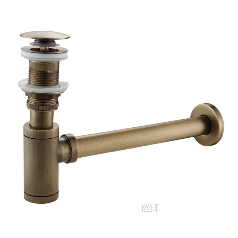 Basin Pop Up Drain Black/Gold Brass Bathroom Sink Siphon Dra