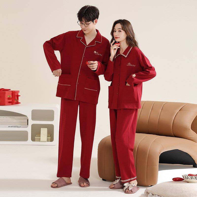 雅黛丽本命年喜庆结婚男女春秋款情侣睡衣长袖长裤休闲两件套,女士内衣/男士内衣/家居服,睡衣/家居服套装,淘宝优惠券,粉丝福利购,淘宝优惠卷