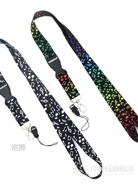 Kawaii Music Note Print Lanyard For keys Phone Neck Straps H