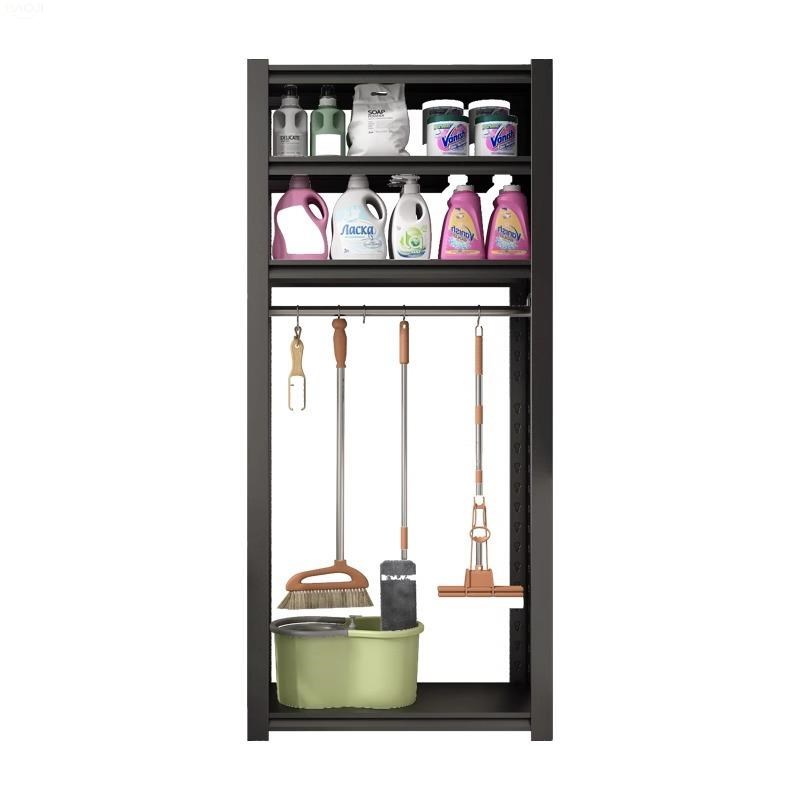阳台置物架家政柜扫把拖把储物架清洁工具收纳柜保洁柜杂物铁架子