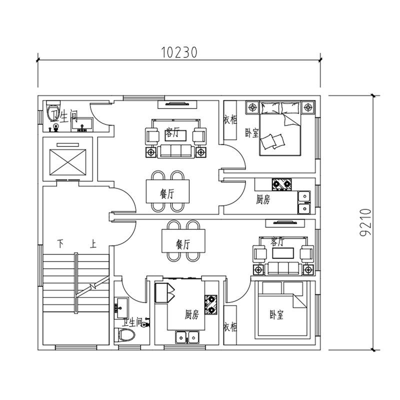 网红别墅设计农村自建房图纸四层现代简约风建筑结构施工图水电b2