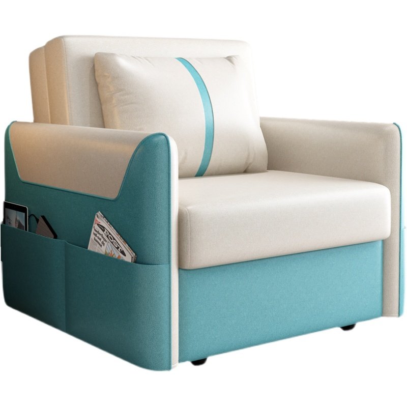 1米宽科技布沙发床可伸缩单人床网红折叠床1.4米多功能储物可变床