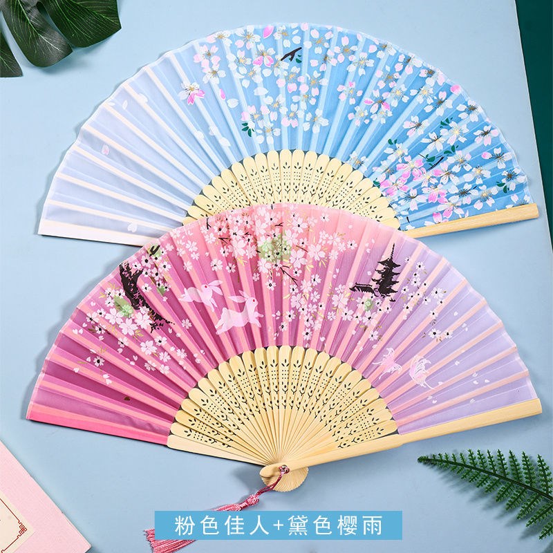 扇子折扇中国风古风女学r生 随身携带折叠儿童舞蹈古装汉服小折扇