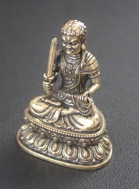 不动明王佛像纯黄铜器桌面摆件本命佛鸡年生肖玄关供奉装饰办公室