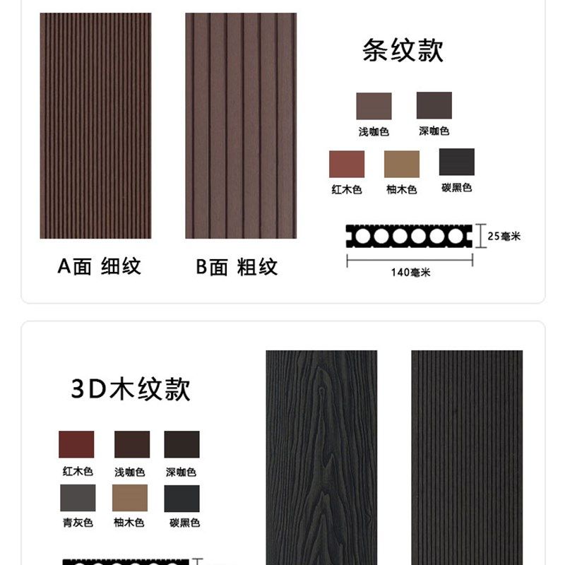 杭州户外塑木地板花园木露台木塑防腐木板材室外庭院地面铺设共挤