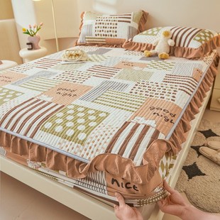 款 2024新款 夹棉一米二单件床笠三件套裙罩带裙边加厚夹棉全包四季