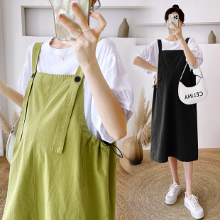 大码孕妇背带裙夏套装小个子胖mm连衣裙高级感时尚洋气宽松200斤