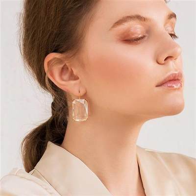 速发Transparent Resin Pendant Hanging Earring For Women Bohe