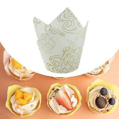 推荐100 Pcs Muffin Paper Wedding Muffins Paper Moulds Tulip