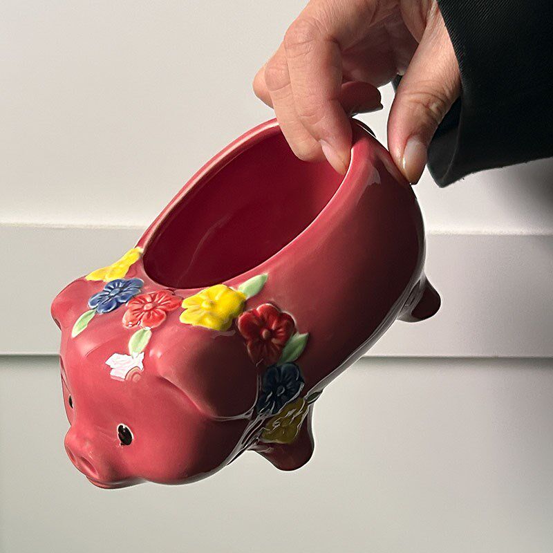 创意夏威夷提基陶瓷杯 个性酒吧动物鸡尾酒杯tiki杯子 可爱小粉猪