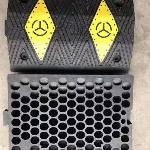 5公分橡塑减速带橡胶坡道公路道路减速板汽车停车斜坡限速缓冲带