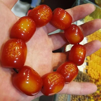 新品Amber Beads Beaded Bangles for Men Women Jewelry bracele