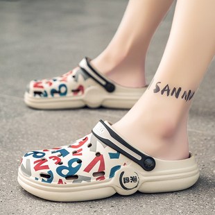 小码35 36 37青少年洞洞鞋男女拖鞋百搭潮流两用外穿沙滩凉拖鞋45