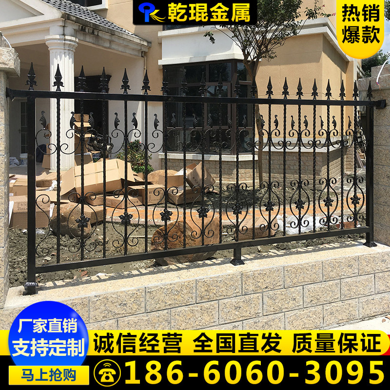 新品铁艺锌e钢护栏围墙栅栏庭院厂区别墅小区栏杆院墙隔离栏铸铁