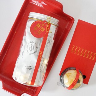 Large transparent plastic button cookies round jar baking co