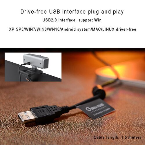 Gsou 1080P Webcam Has Built-in Dual Microphones for PC USB P
