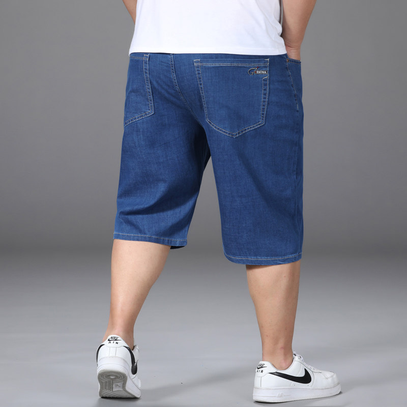 夏季薄款牛仔短裤男士五分裤宽松直筒加肥加大码马裤X休闲浅灰中,男装,牛仔裤,淘宝优惠券,粉丝福利购,淘宝优惠卷