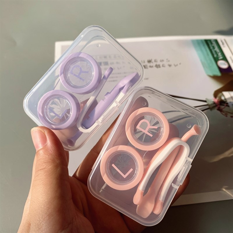 网红Meitong contact lens wearing aid glasses storage box por