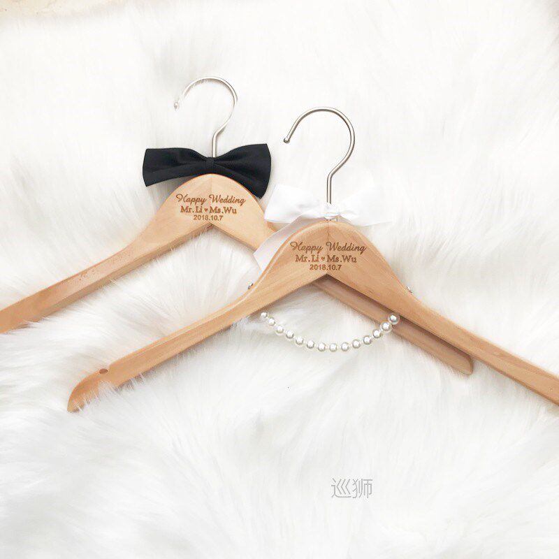 CUSTOM Wedding Hanger with date, Bridal Hanger, Personalized