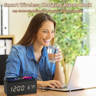 charging LED clock Woodmi alare alarmZ Wireless cloc Dngital