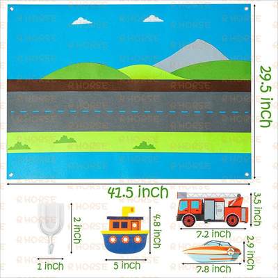 推荐35Pcs Vehicle Felt Story Board Set Transportation Intera