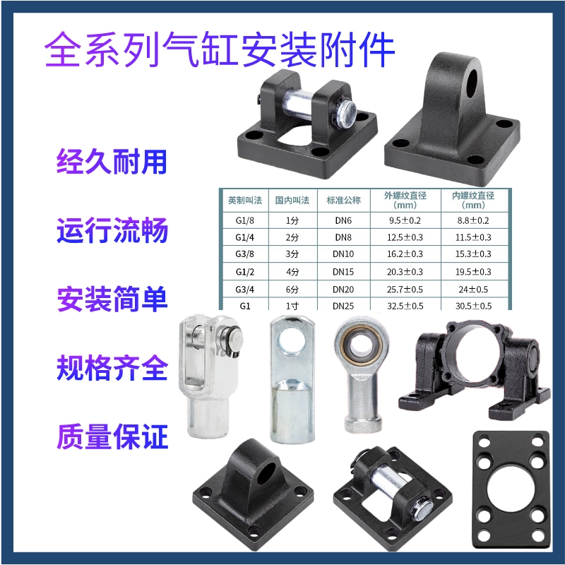 推荐气缸配件大全Y型鱼眼I型LBFACACBCRFTC底座双耳单耳接头安装-封面