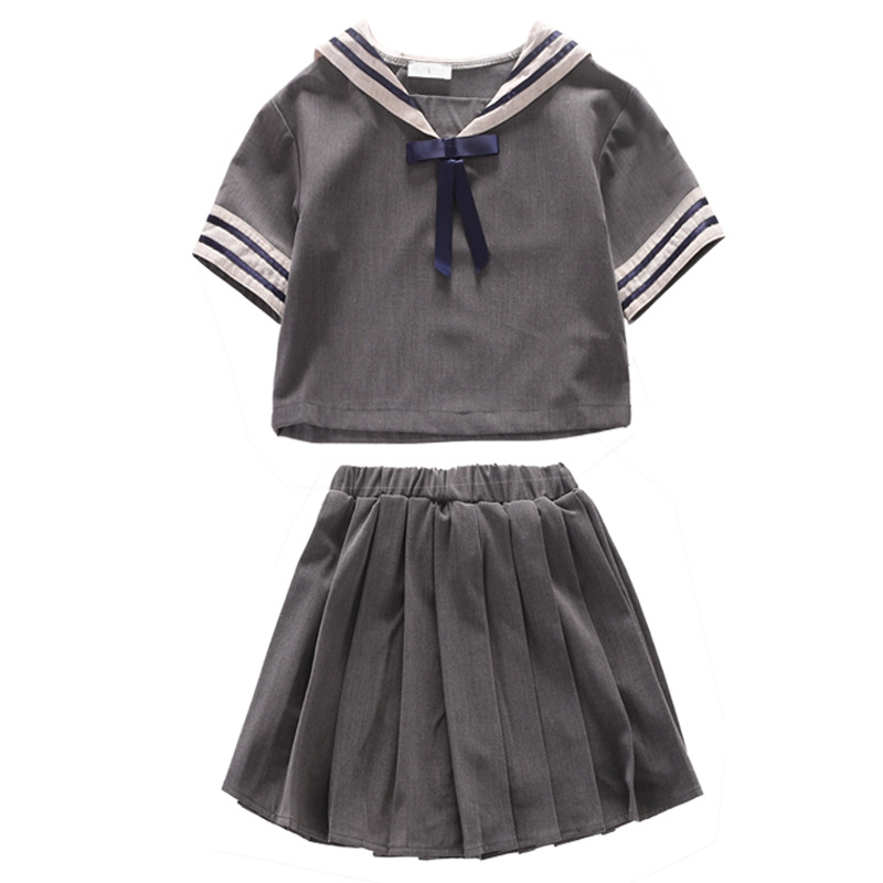 女童连衣裙套装2k021新款夏装大童洋气衣服十岁女孩学院风公主裙