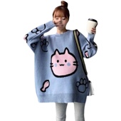 300斤孕妇毛衣秋冬装 套装 中长款 超大码 潮妈宽松遮肚针织衫 上衣潮