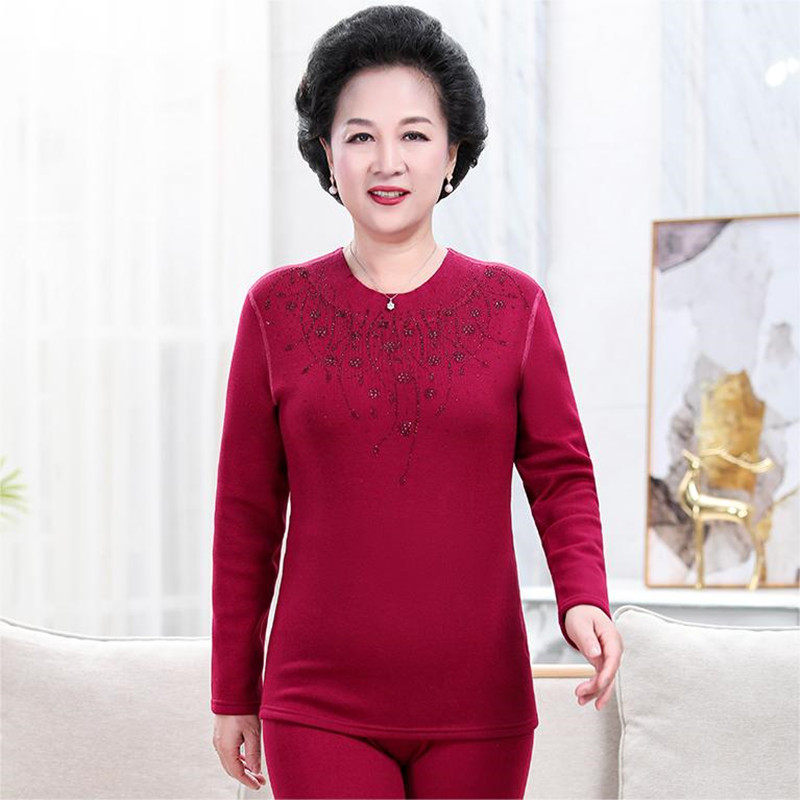 女士中老年发热衣裤加绒加厚妈妈大红色本命年老太太秋冬礼物,女士内衣/男士内衣/家居服,保暖套装,淘宝优惠券,粉丝福利购,淘宝优惠卷