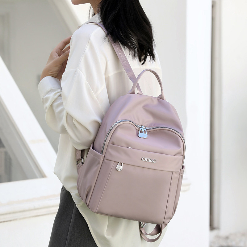 牛津布双肩包女2023新款潮时尚百搭尼龙帆布书包大容量旅行小揹包