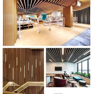 木纹铝方通吊顶u型槽铝方管铝方通格栅吊顶材料天花定制厂家自装