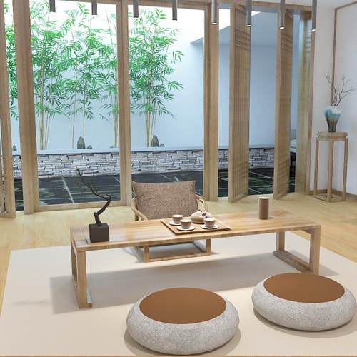 榻榻米茶桌日式禅意实木小桌子飘窗阳台书桌中式国学桌矮炕桌家用