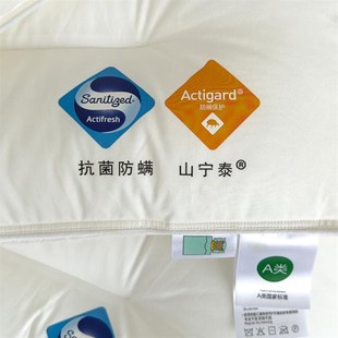 A类山宁泰抗菌防螨儿童枕头35x55 40x60幼儿园枕芯30x50护颈48x74