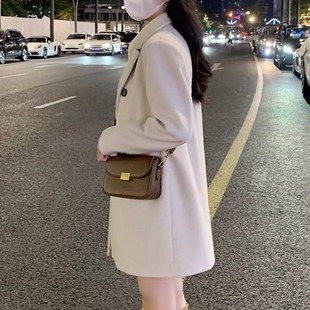 富家千金呢子大衣小个 毛呢外套女秋冬高级感中长款 2023b新款 西装