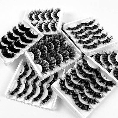 速发5 Pairs Fluffy Long False Eyelashes Thick Cross Eyelashe