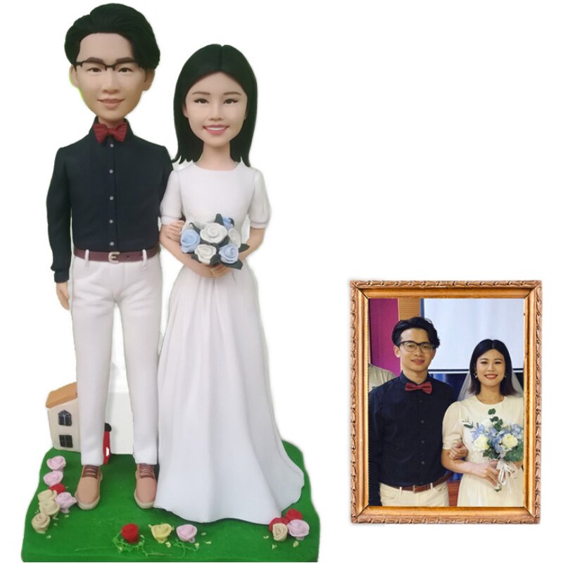 软陶公仔真人照片人偶定制结婚生日礼物泥人蜡像手办情人节礼品