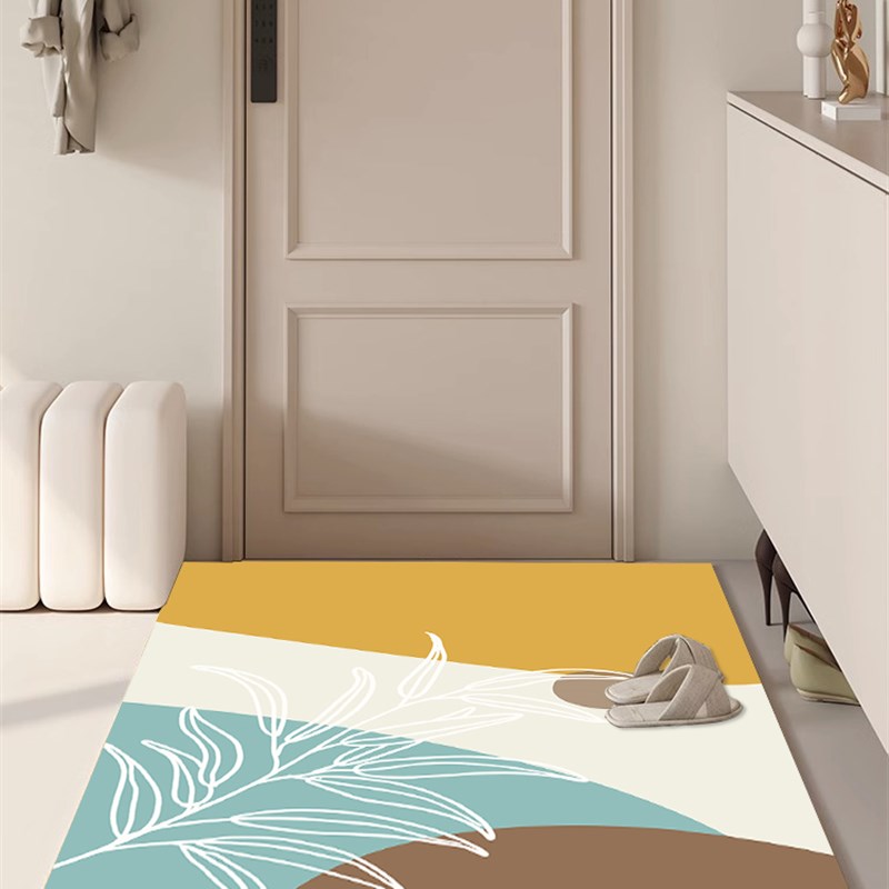 莫兰迪入门户地垫高级感可擦免洗pvc入户地毯进门U门口脚垫可裁剪