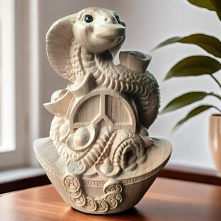 2025桃木十二生肖元宝摆件12属相原木木雕鼠牛虎兔龙蛇马羊猴鸡狗