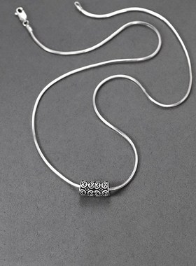 项链男款蛇骨链男士复古吊坠简约潮男饰品锁骨链2024新款颈链配饰