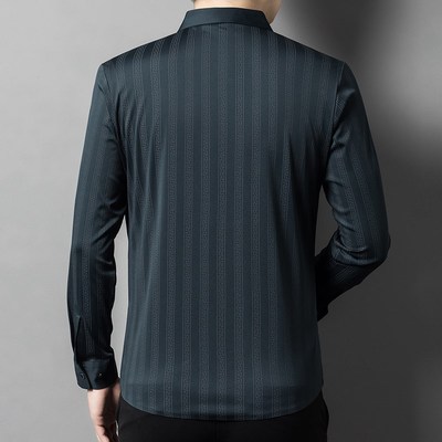 酒红色衬衫男长袖婚宴装喜公公新郎结婚礼服爸爸正装衬衣父母服装