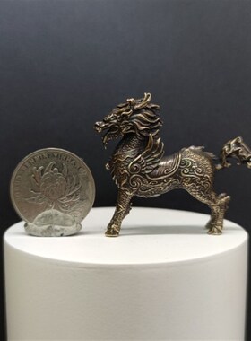 铜摆饰吉祥麒麟山j海经瑞兽工艺礼品摆饰车内造景装饰礼品模型模