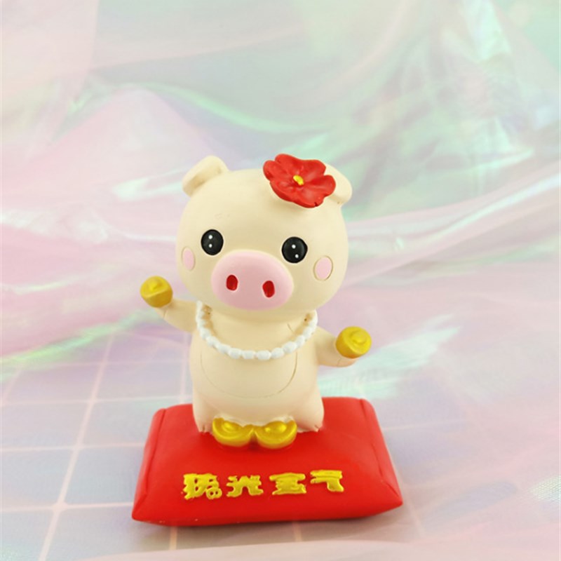 生肖小猪宝宝萌猪可爱卡通摇x尾储钱罐摆件玩偶蛋糕烘焙装饰摆件
