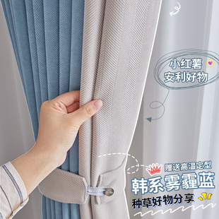 免s打孔安装 窗帘布遮光2022新款 卧室飘窗绍兴柯桥纱杆一整套隔断