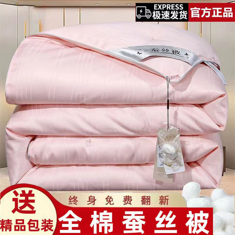 正品蚕丝被100桑蚕丝子母被子四季被芯春秋被学生宿舍加厚冬被